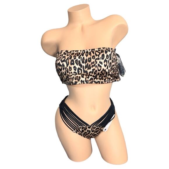 VICTORIA'S SECRET Archives Swim Macrame Bandeau Top XL & Macrame Bottoms M $120 - Picture 4 of 15